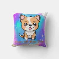 Cute Kawaii Chinese Zodiac Year of the Dog | Throw Pillow