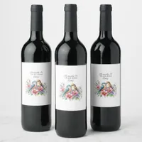 Love Birds Wedding Wine Label