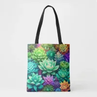 Aloe Vera and Succulents Collage   Tote Bag