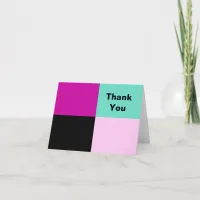 Modern Squares Abstract Geometric Thank You Note Card