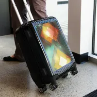 Seventies Orange Abstract Techno Triangles Luggage