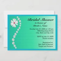 Daisies on Green Background Bridal Shower Invitation