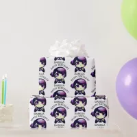 Personalized Purple Anime Gamer Girl Birthday Wrapping Paper
