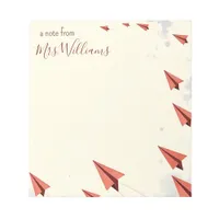 Personalized Paper Plane Frame Teacher Gift Notepad