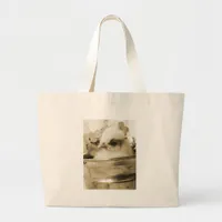 Polish Chick in Sepia Large Tote Bag