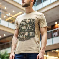 Growth Thrives Organic Grunge Typography T-Shirt