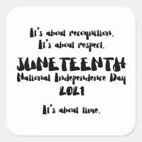 Juneteenth is a Federal Holiday Square Sticker