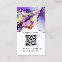 *~* LAVENDER  QR CODE Yummy  Gold Bold AP29 Business Card