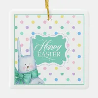 Adorable Bunny Easter ID646 Ceramic Ornament