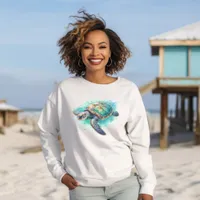 Gender Neutral Tropical Sea Turtle Ocean Beach Sweatshirt