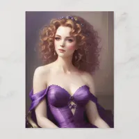 Woman With Purple Dress Postcard