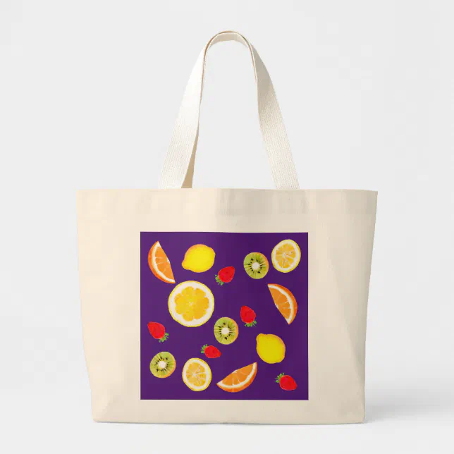 Fresh fruits  large tote bag