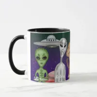 Different Alien Species, UFO, Planets Mug