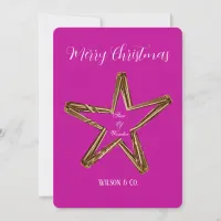 Star of Wonder Magenta Custom Business Christmas Holiday Card