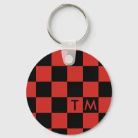 Checkerboard Monogram Red/Black CMXR Keychain