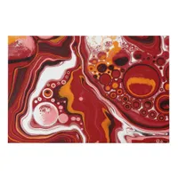 Burgundy and White Digital Fluid Art    Faux Canvas Print