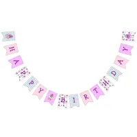 Happy Birthday Girl's Unicorn Cupcakes Bunting Flags