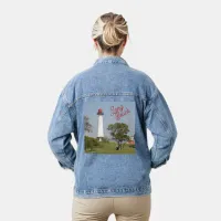 Guiding Lights: Long Beach Lighthouse Serenity Denim Jacket