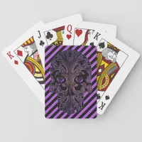 Filigree Skull in Shades of Purple Poker Cards