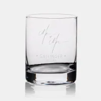 Modern Calligraphy Mr & Mrs Black ID1025 Rocks Glass