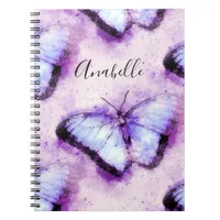 Ethereal Marvelous Morpho Blue Lilac Butterflies  Notebook