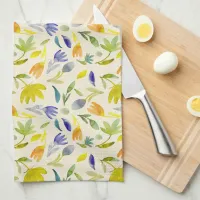 Rustic Watercolor Floral Garden Botanical Kitchen Towel