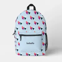 Pretty Bows Pattern Kids Personalized Blue School Printed Backpack