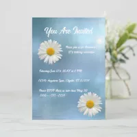 Cheerful White Daisy Invitation