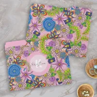 Cute Hand-Drawn Doodle Flowers and Leaves File Folder