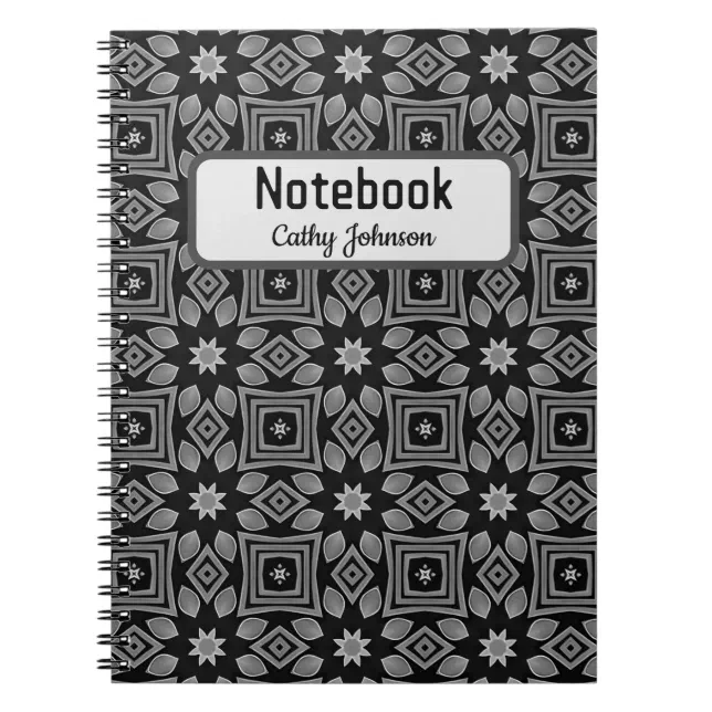 Black and Grey patterned Notebook