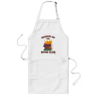 Queen Of Book Club Cool Reader Cartoon Long Apron