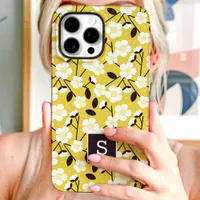 Mustard Floral Monogram Case