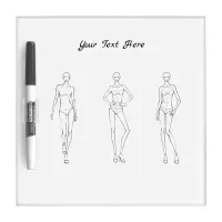 Fashion Design Drawing Of Woman's Figure Croquis Dry Erase Board