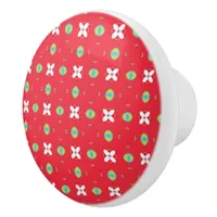 Christmas Holiday Charm Pattern 02 -  Ceramic Knob