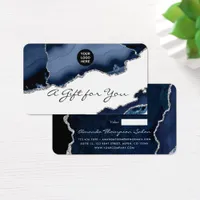 Navy and Silver Agate Stone Gift Certificate