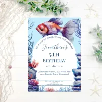 Fancy Fish Under the Sea Ocean Birthday Invitation