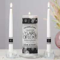 Elegant 25th Silver Wedding Anniversary Unity Candle Set