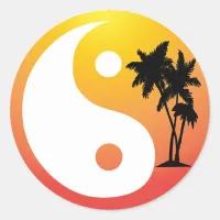 Palm Trees at Sunset Yin Yang Sticker