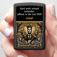 Courtroom Champion Amid Legal Symbols Zippo Lighter