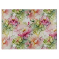 Pastel Flowers Alcohol Ink Illustration Cutting Board