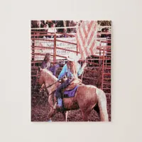 Palomino Rodeo American Flag Horse Jigsaw Puzzle