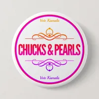 Chucks & Pearls Vote Kamala Button