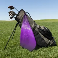 Modern Purple Brushed Metal with Silver Monogram | Golf Towel