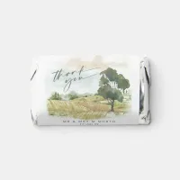 Watercolor Landscape Wedding Sage Green ID786 Hershey's Miniatures