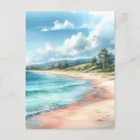 Watercolor Tropical Beach Coastal Postcard