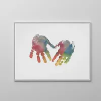 Rainbow Handprints Heart Poster