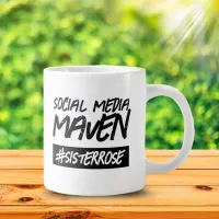Funny Social Media Maven Hashtag Name Giant Coffee Mug