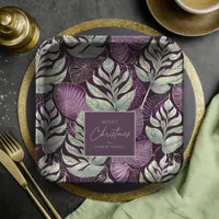 Purple Green Christmas Pattern#29 ID1009 Paper Plates