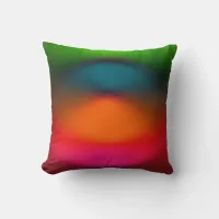 Abstract Blend of Green, Orange, Pink & Red Throw Pillow