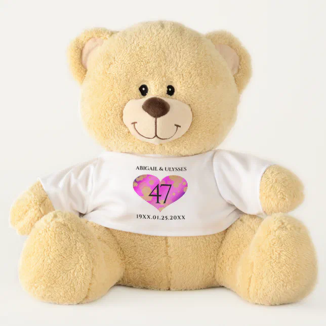 Elegant 47th Amethyst Wedding Anniversary Teddy Bear